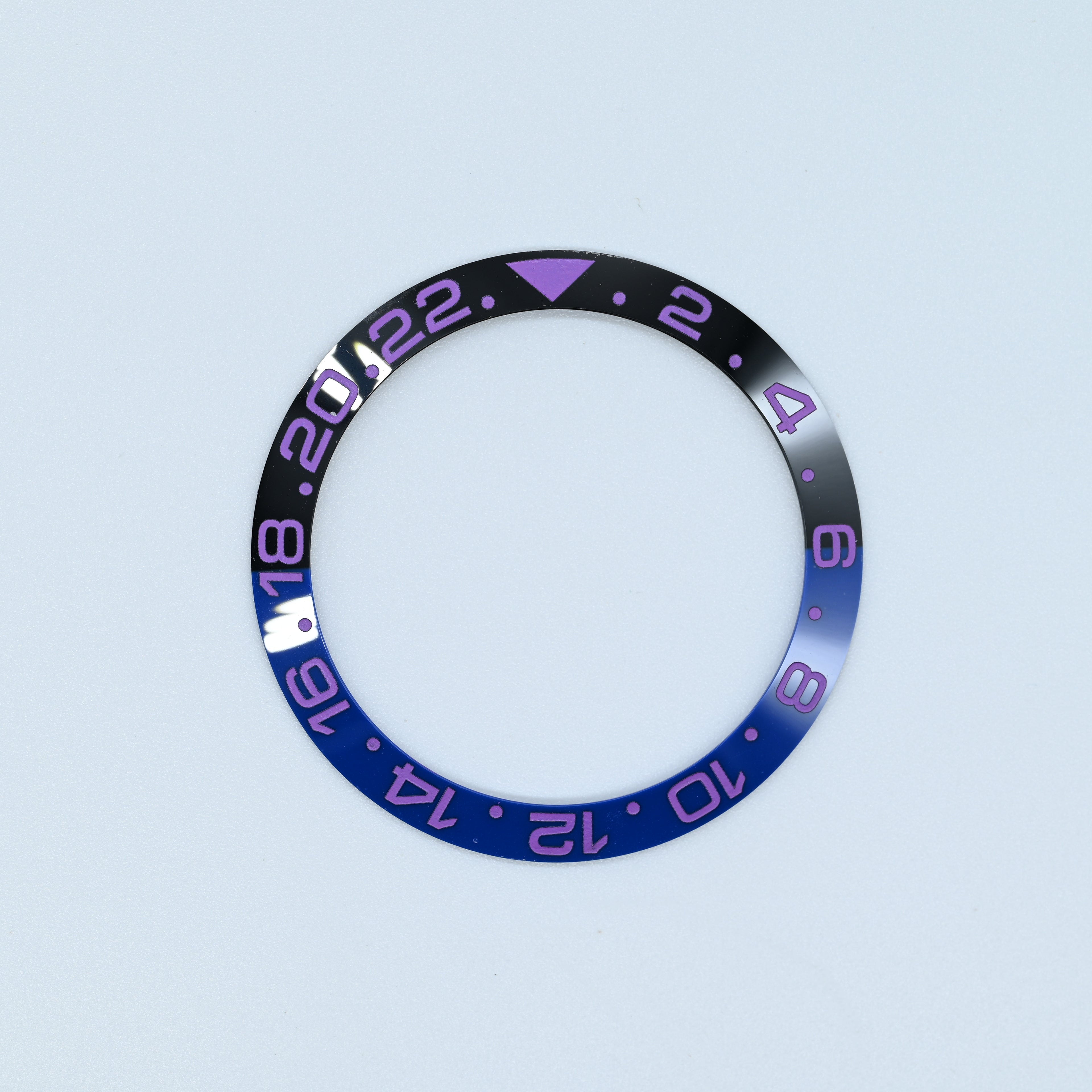 BZI019BATPU 38mm Batman with Purple Text GMT Style Sloped Insert