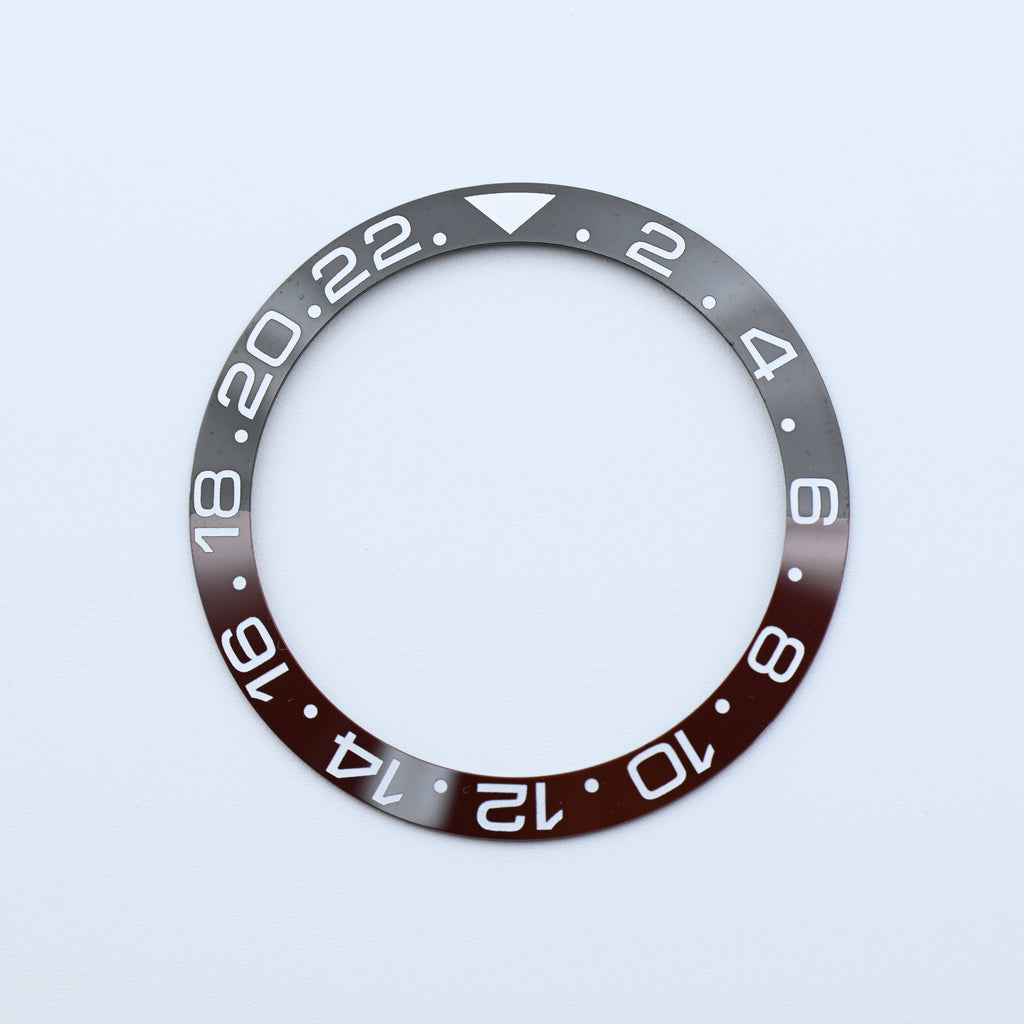 BZI019BKBR 38mm Black and Brown GMT Style Sloped Insert