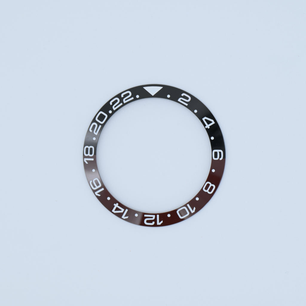 BZI019BKBR 38mm Black and Brown GMT Style Sloped Insert