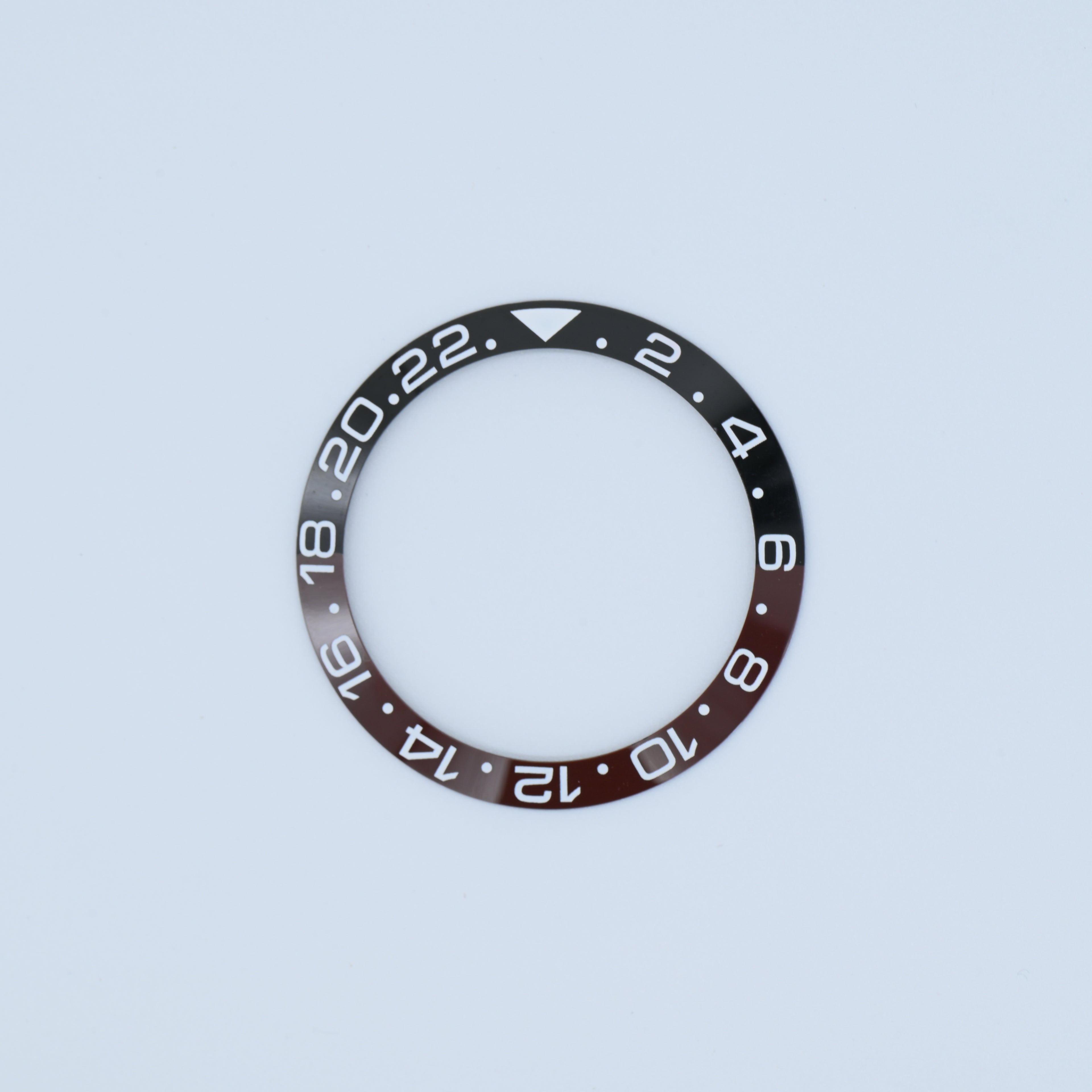 BZI019BKBR 38mm Black and Brown GMT Style Sloped Insert