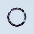 BZI019BK 38mm Black with Purple Text GMT Style Sloped Insert