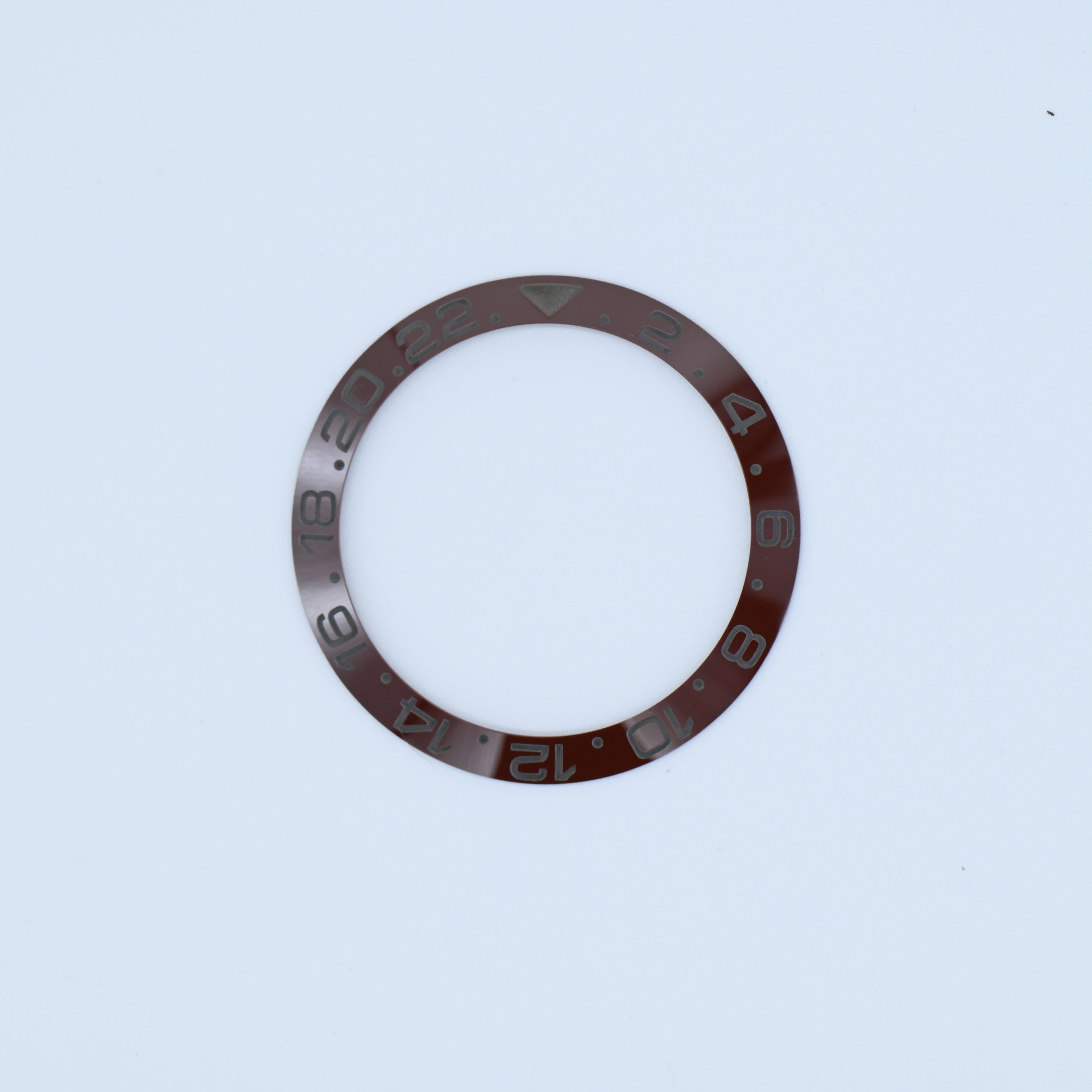 BZI019BRGY 38mm Brown with Grey Text GMT Style Sloped Insert