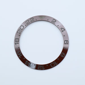 BZI019BRGY 38mm Brown with Grey Text GMT Style Sloped Insert
