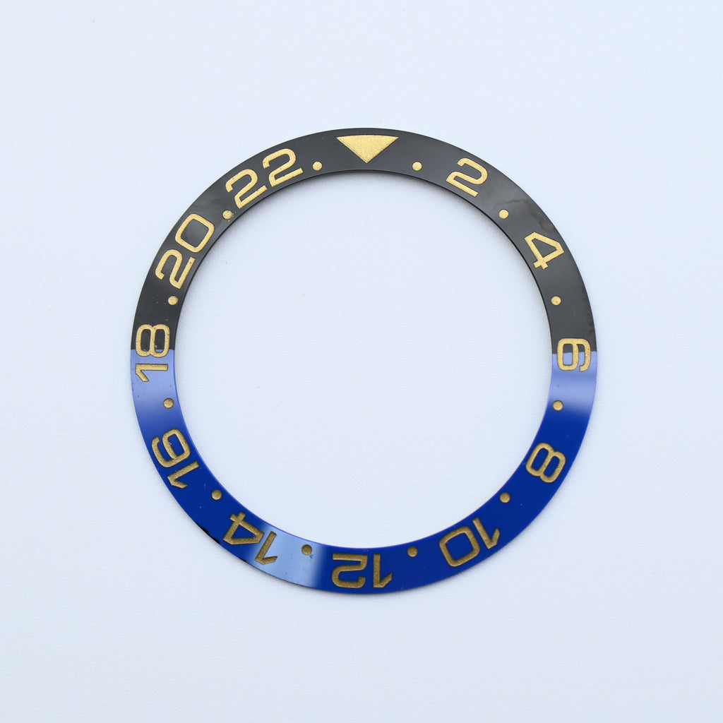 BZI019BTGD 38mm Batman with Gold Text GMT Style Sloped Insert
