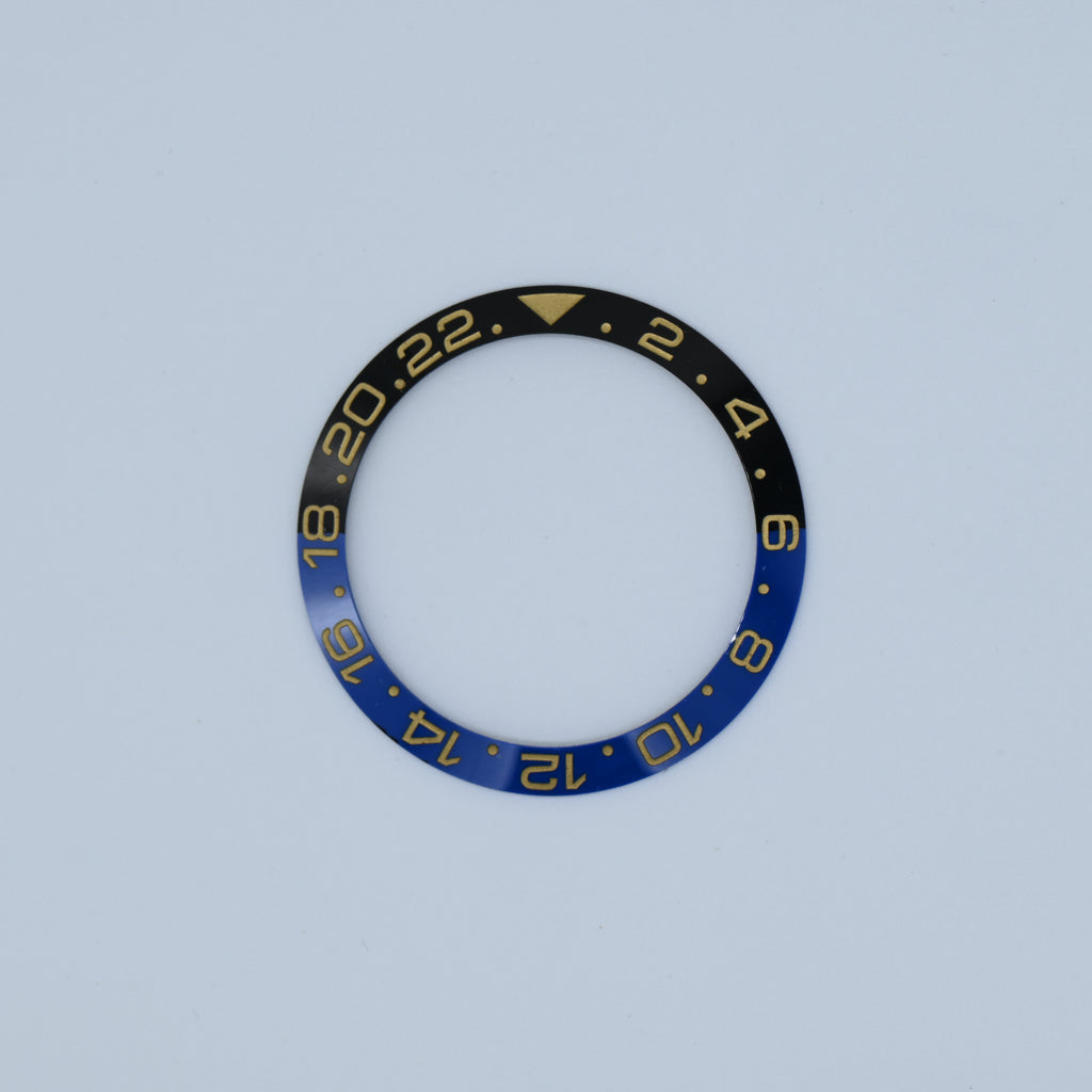 BZI019BTGD 38mm Batman with Gold Text GMT Style Sloped Insert