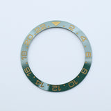 BZI019GRGD 38mm Green with Gold Text GMT Style Sloped Insert