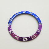 BZI019PUBL 38mm Purple and Blue with White Text GMT Style Sloped Insert