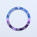 BZI019PUBL 38mm Purple and Blue with White Text GMT Style Sloped Insert