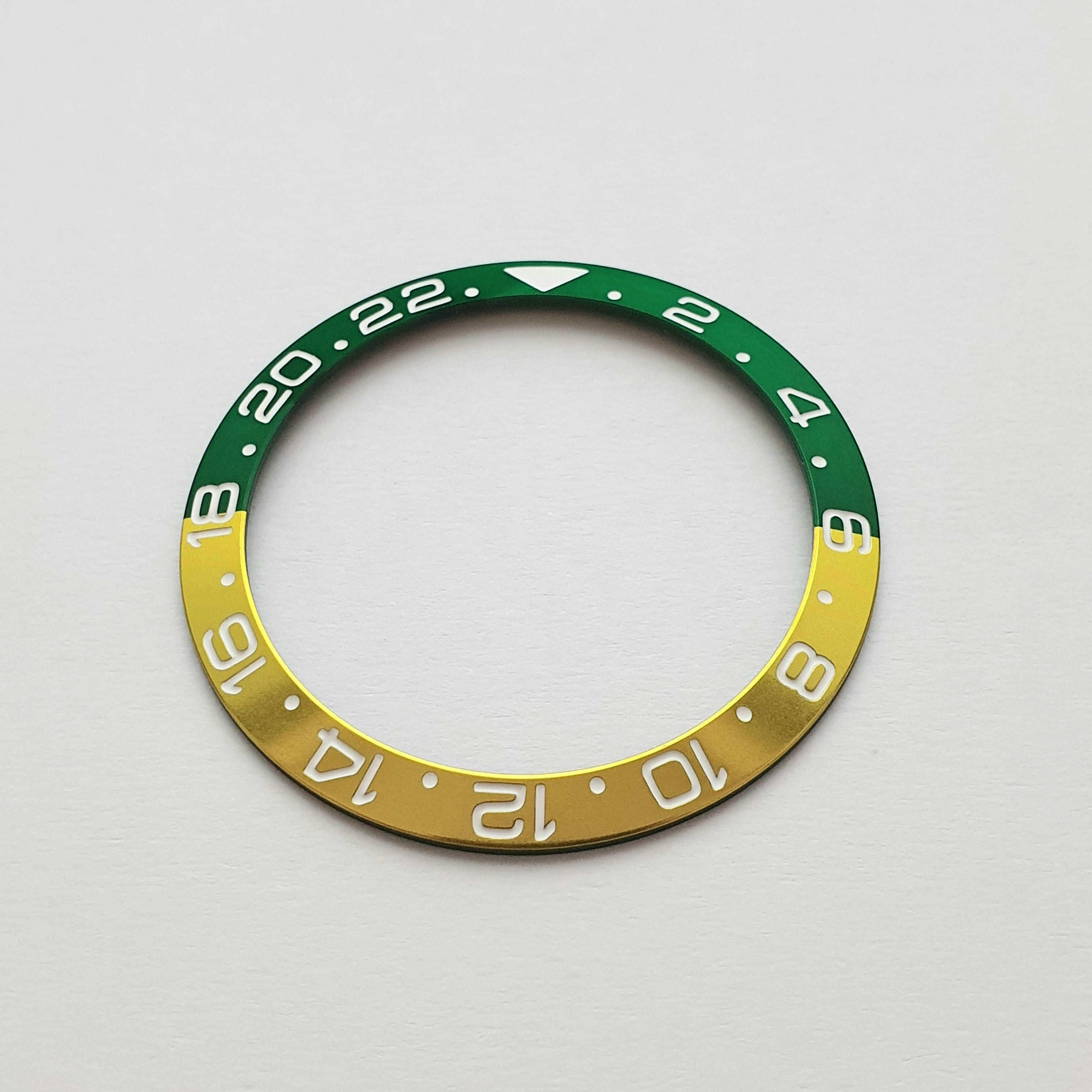 BZI019SPR 38mm Green and Yellow with White Text 'SPRITE" GMT Style Sloped Insert