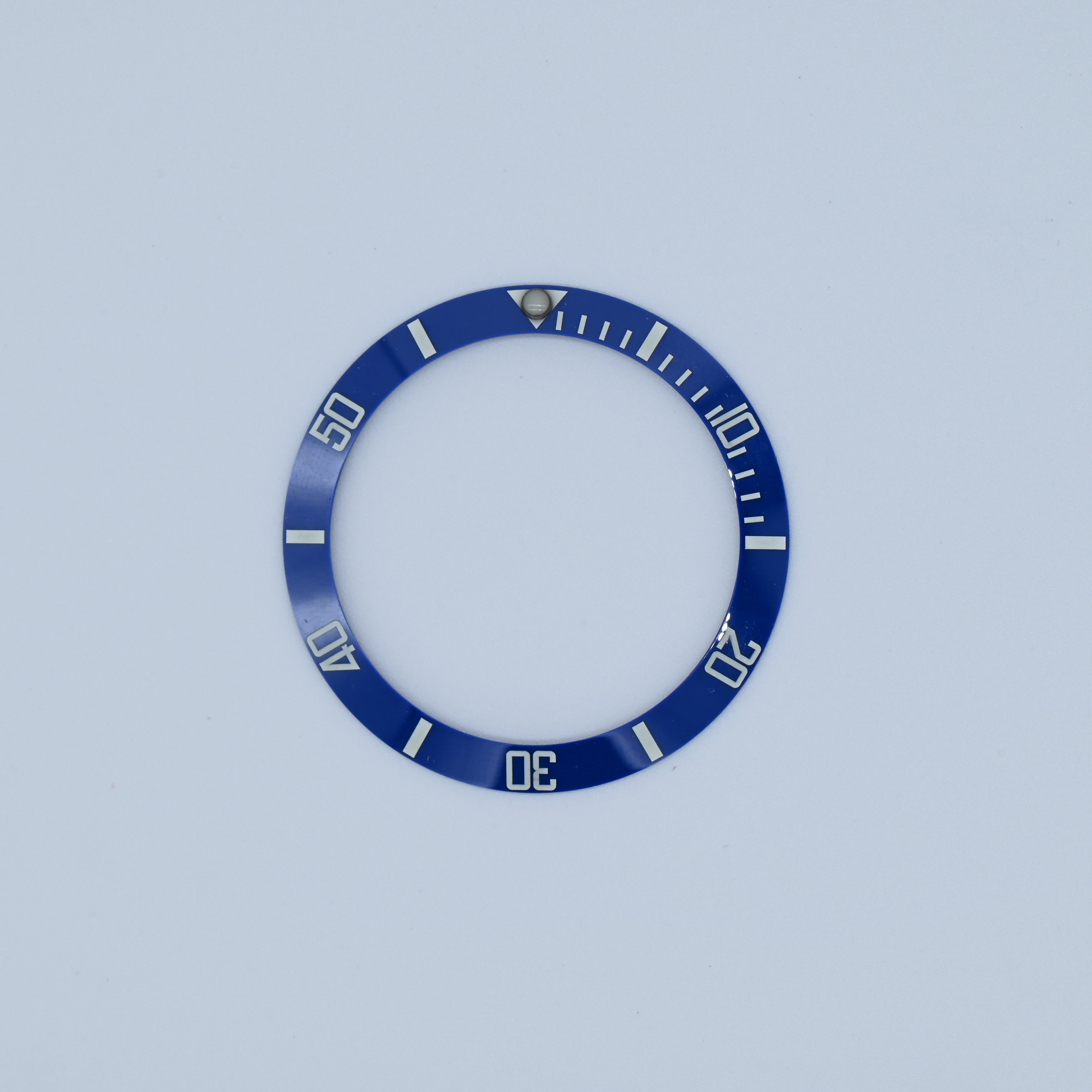 BZI021 38mm Lumed Blue With White Text Sub Style Sloped Ceramic Insert