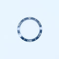 BZI022AEBLWH 38mm Aegean Blue With White Text SMP Style Sloped Ceramic Insert