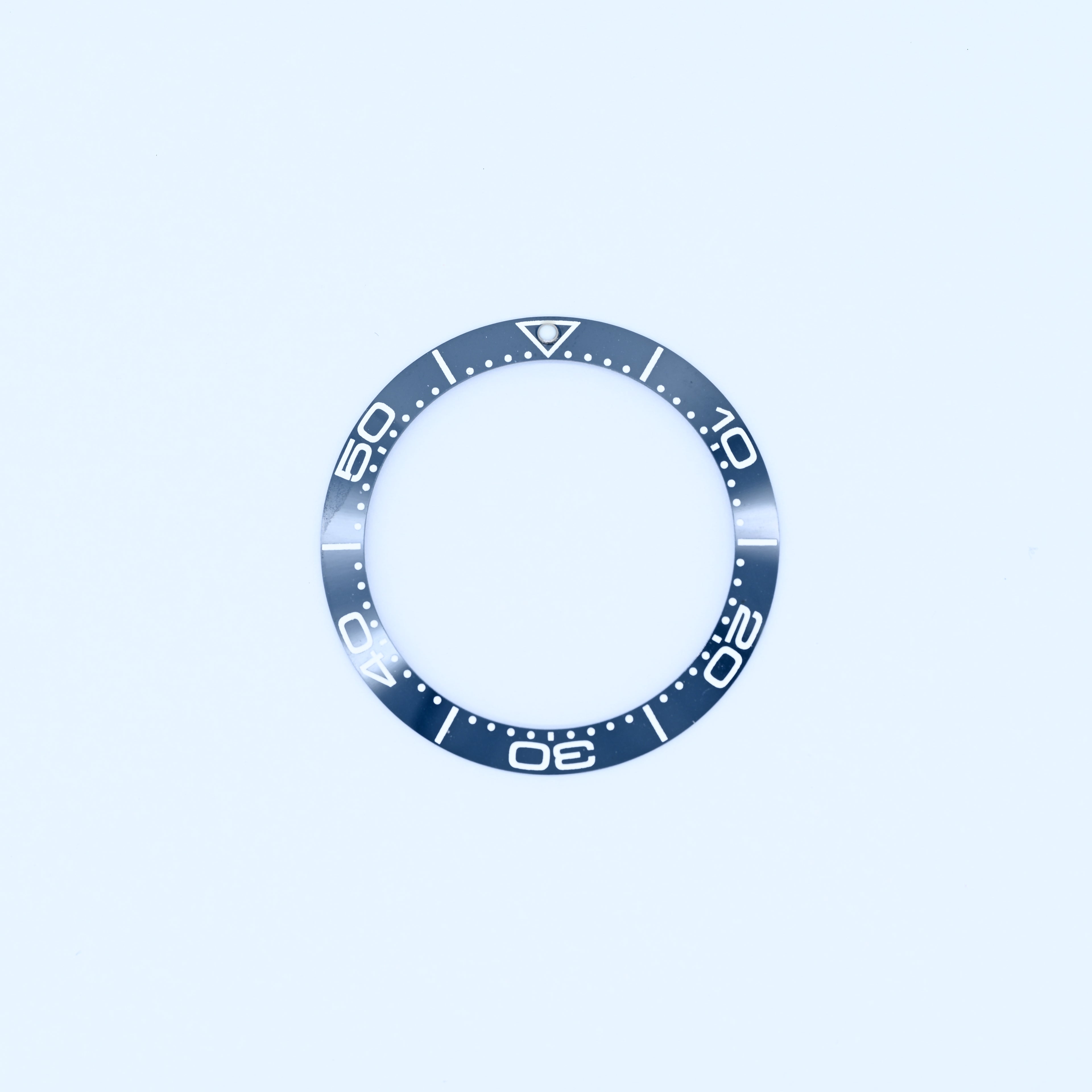 BZI022AEBLWH 38mm Aegean Blue With White Text SMP Style Sloped Ceramic Insert