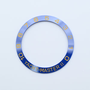 BZI025 38mm Blue with Gold Text YMII Style Sloped Ceramic Insert