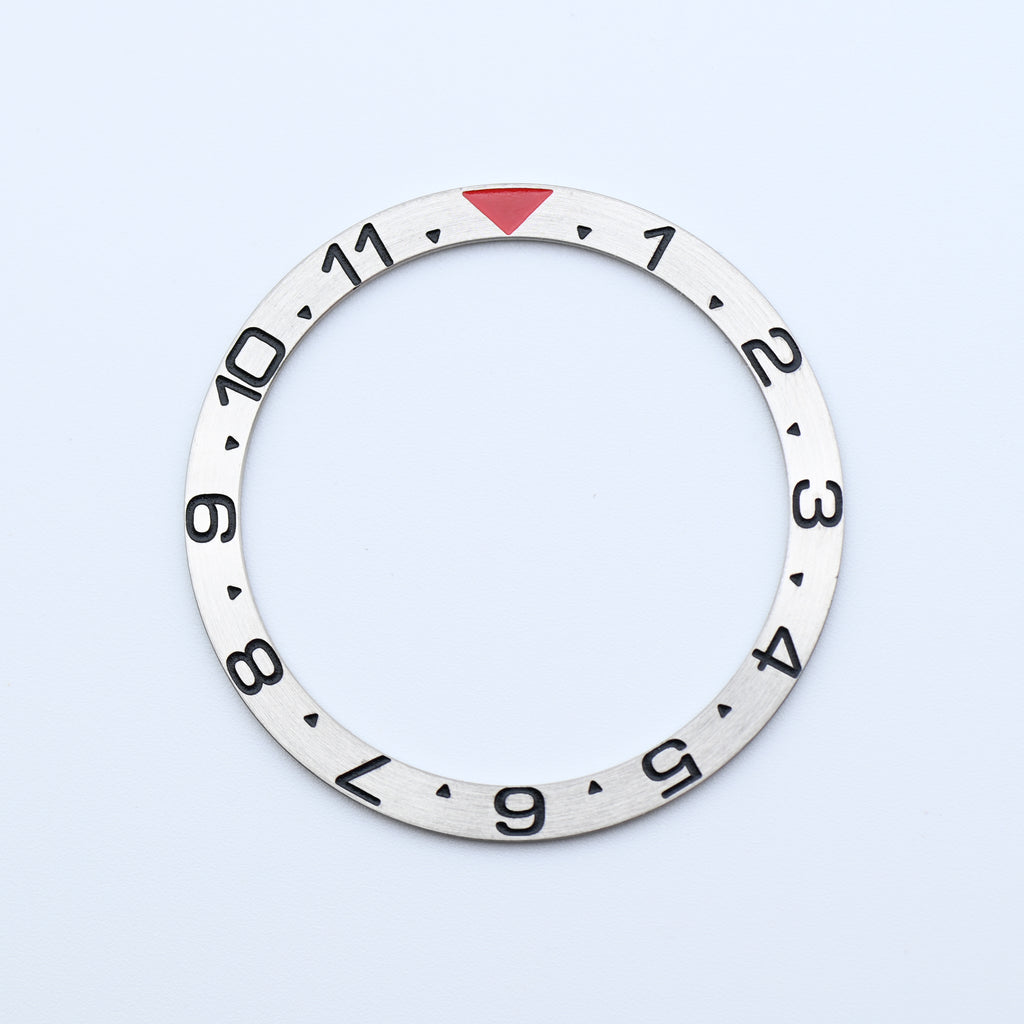 BZI029 38mm Dual-Time steel Insert with Red Triangle
