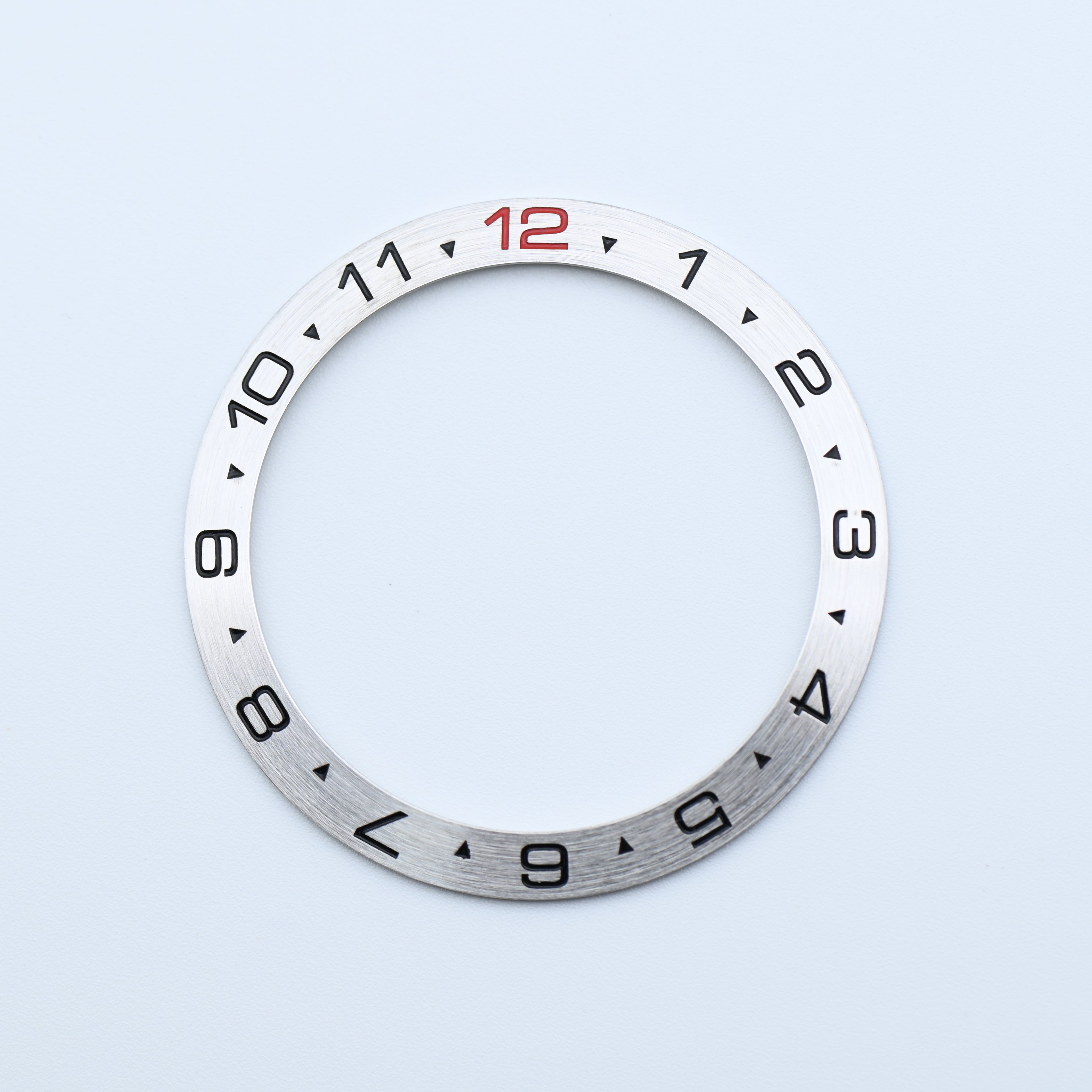 BZI033 38mm Brushed Silver Dual Time Sloped Steel Insert