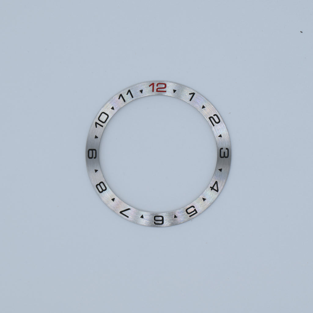 BZI033 38mm Brushed Silver Dual Time Sloped Steel Insert