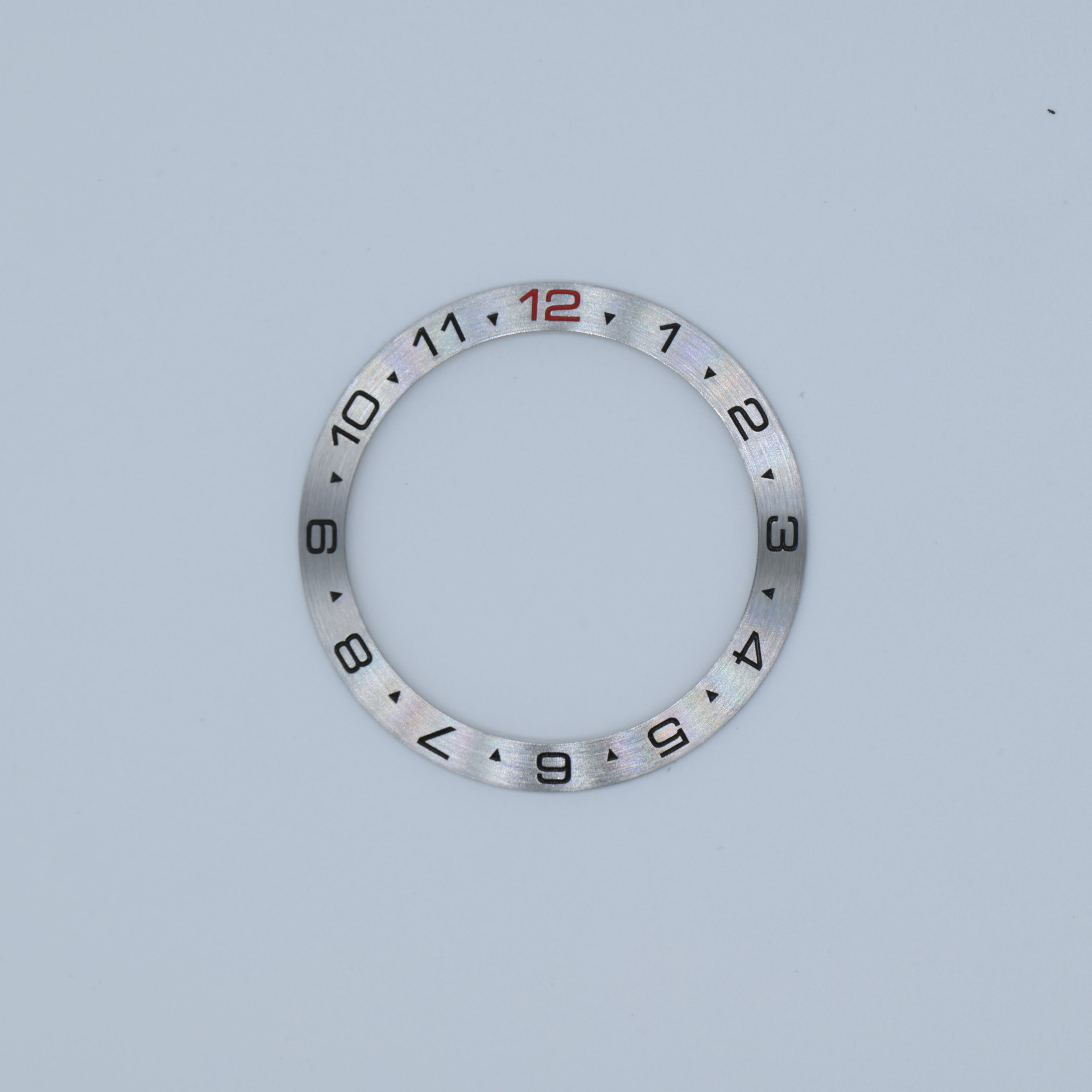 BZI033 38mm Brushed Silver Dual Time Sloped Steel Insert