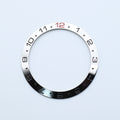 BZI034 38mm Polished Silver Dual Time Sloped Steel Insert