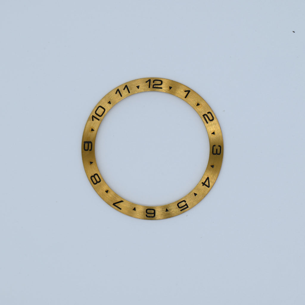 BZI035 38mm Gold Dual Time Sloped Steel Insert