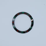 BZI039 38mm Black Sub with Red and Green Text Sloped Ceramic Insert