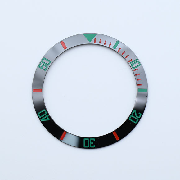 BZI039 38mm Black Sub with Red and Green Text Sloped Ceramic Insert
