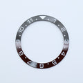 BZI040 38mm Dual Time Black and Brown Sloped Ceramic Insert