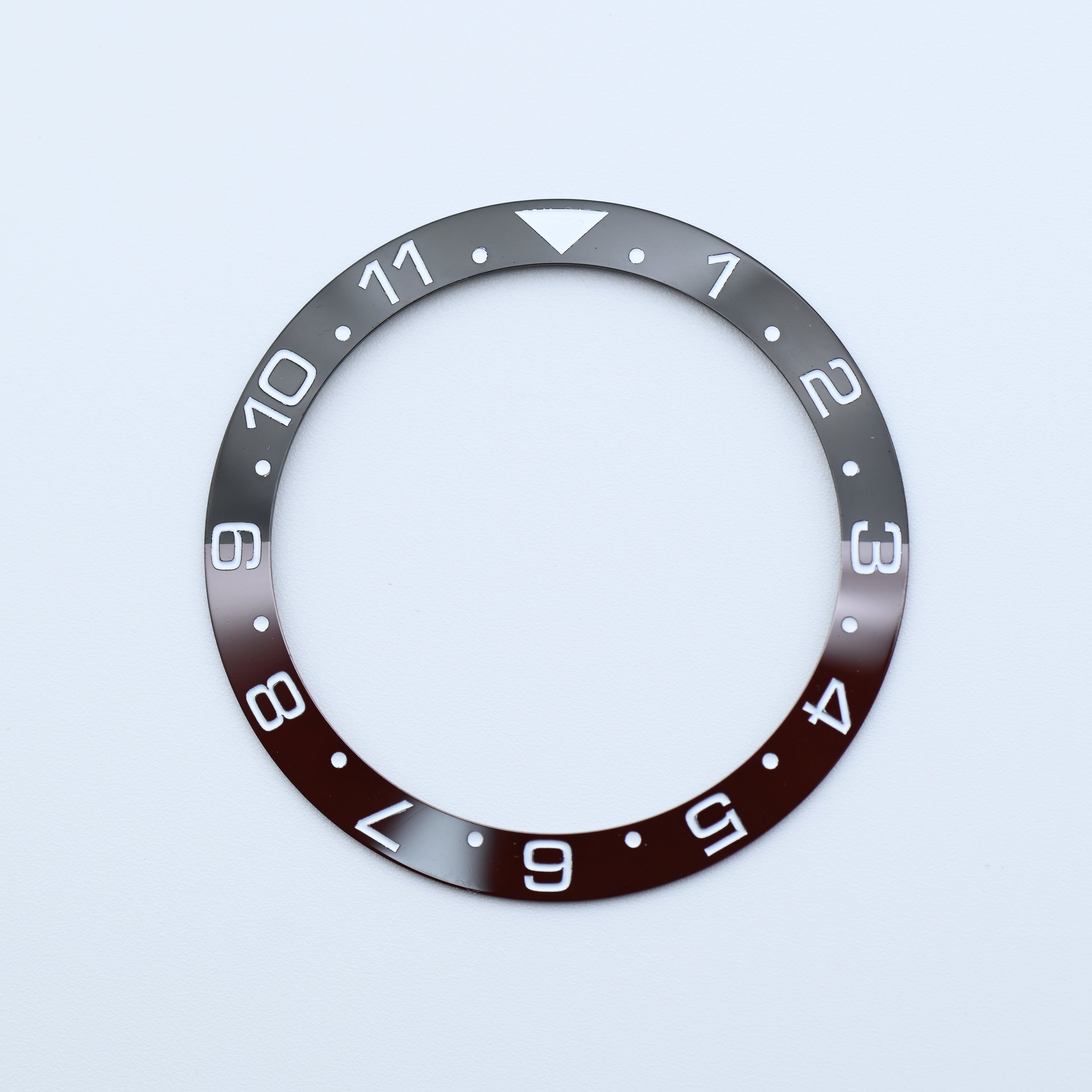 BZI040 38mm Dual Time Black and Brown Sloped Ceramic Insert