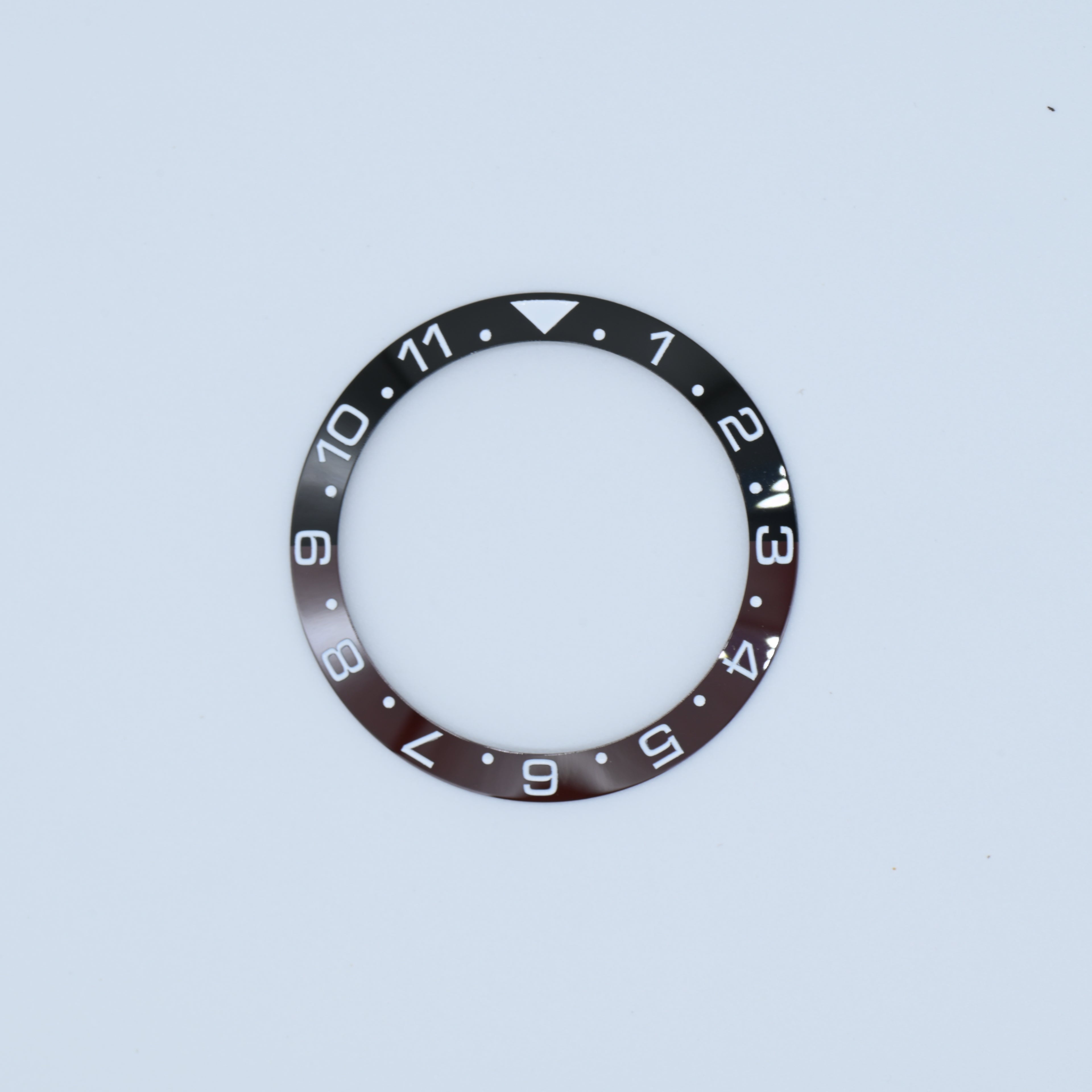 BZI040 38mm Dual Time Black and Brown Sloped Ceramic Insert