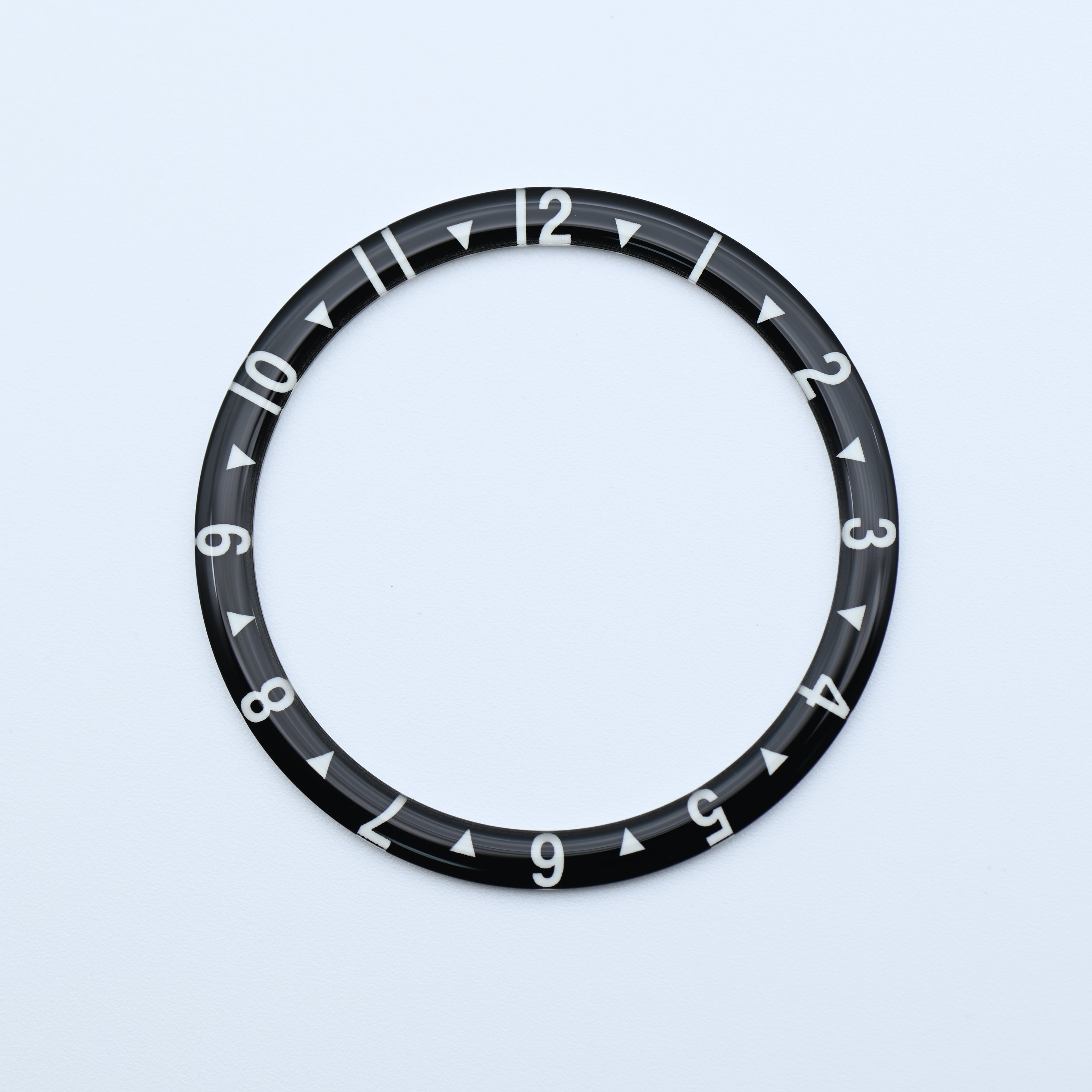 BZI046 38mm Classic Dual-Time Dome Style Lumed Glass Insert - Black