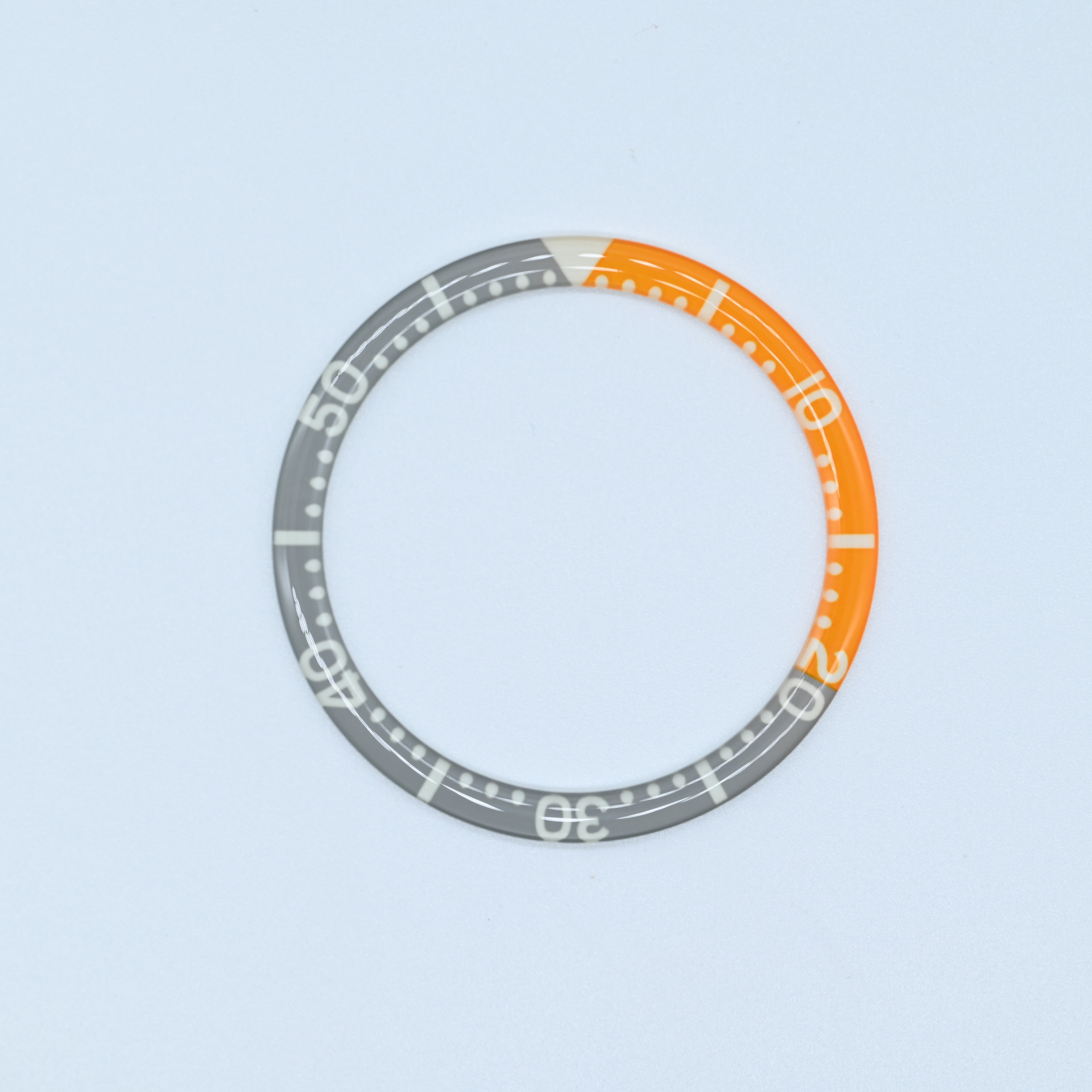 BZI049A SKX Style Grey and Orange Dome Style Lumed Glass Insert