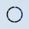 SKX Style Black and Blue Dome Style Lumed Glass Insert - BZI049B
