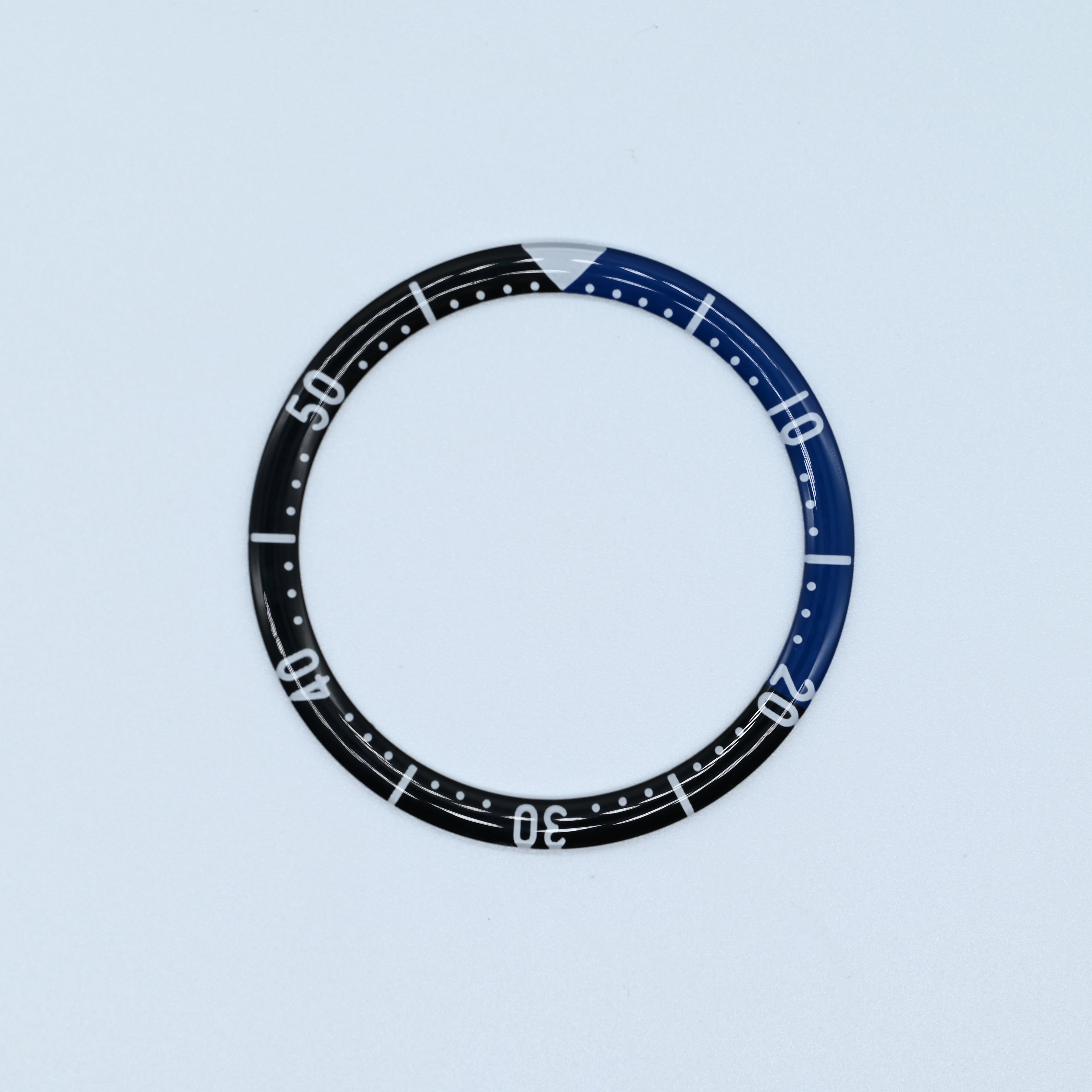 SKX Style Black and Blue Dome Style Lumed Glass Insert - BZI049B