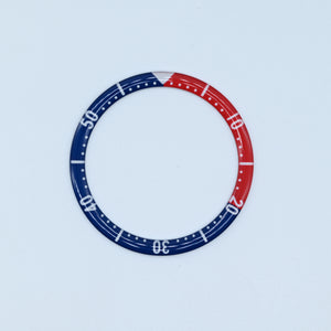 BZI049C SKX Style Blue and Red Dome Style Lumed Glass Insert