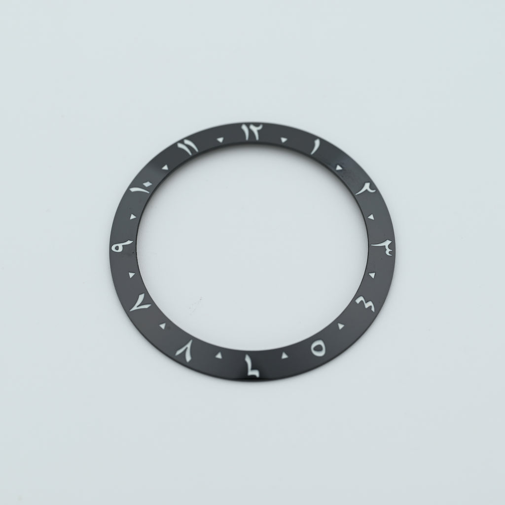 BZI050 38mm Arabic Dual-Time Sloped Ceramic Insert with Lume