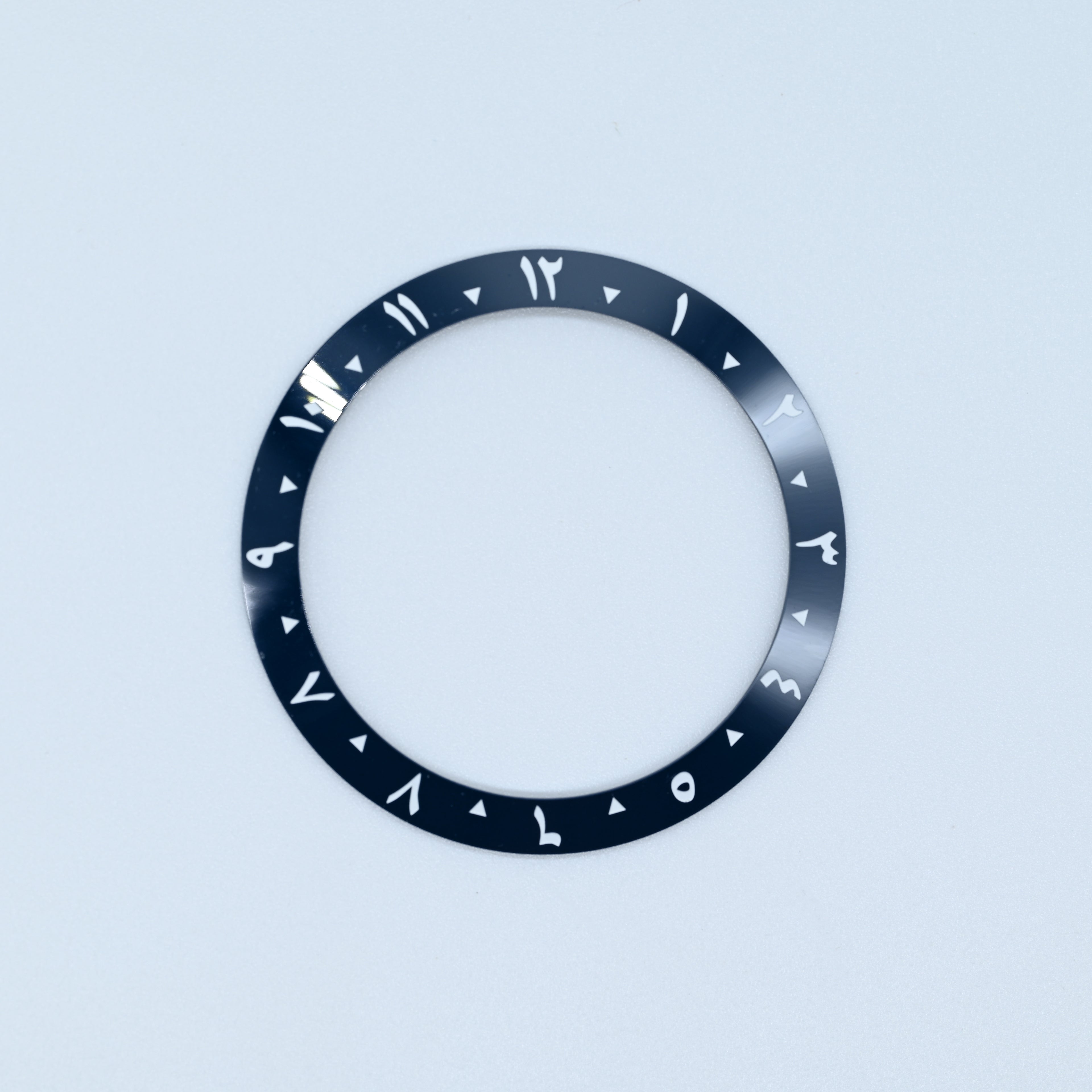 BZI052 38mm Aegean Blue Arabic Dual-Time Sloped Ceramic Insert