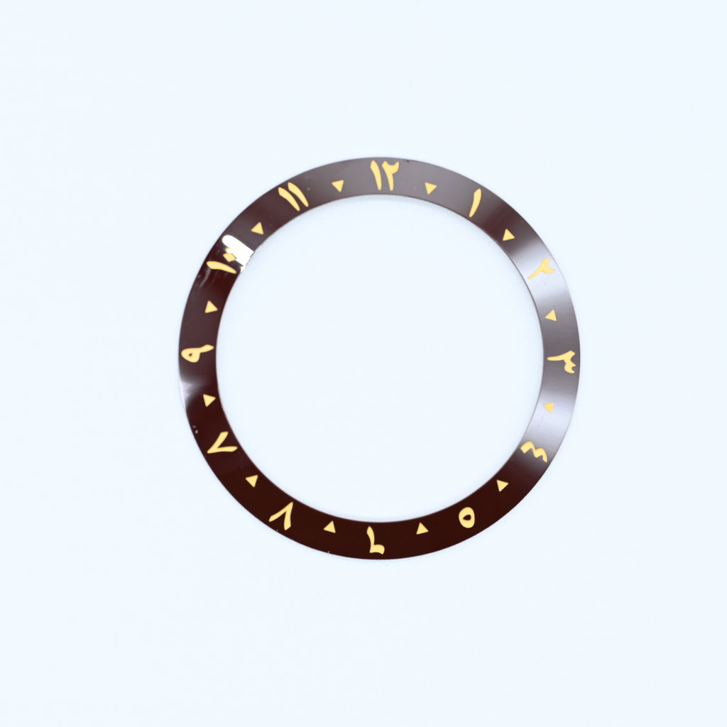 BZI053 38mm Maroon Arabic Dual-Time Sloped Ceramic Insert