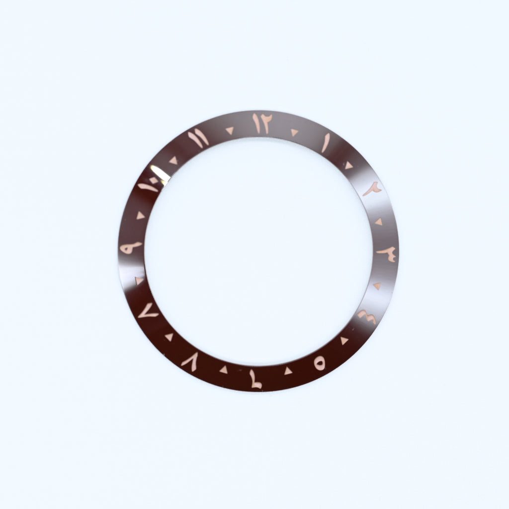 BZI053 38mm Maroon Arabic Dual-Time Sloped Ceramic Insert