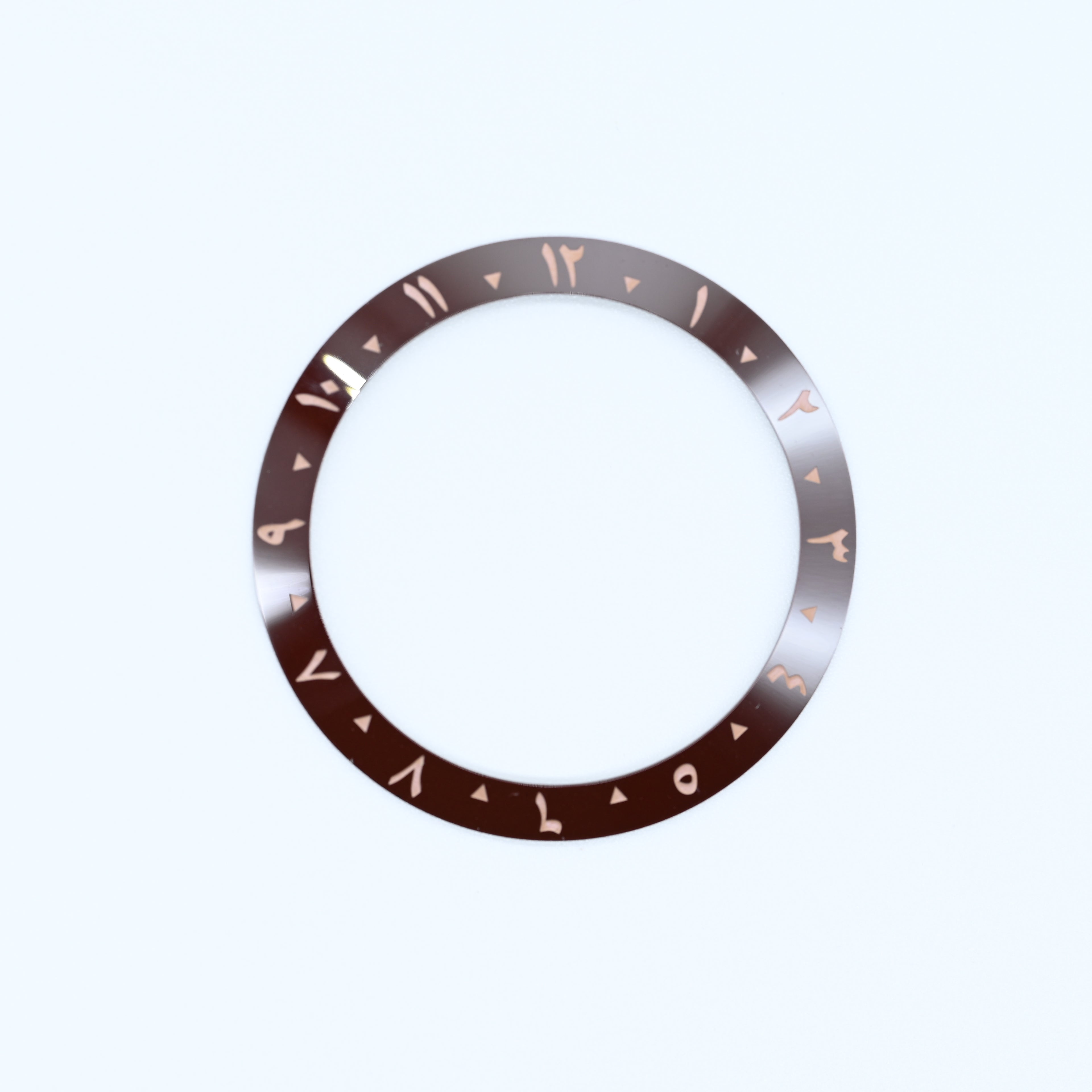 BZI053 38mm Maroon Arabic Dual-Time Sloped Ceramic Insert