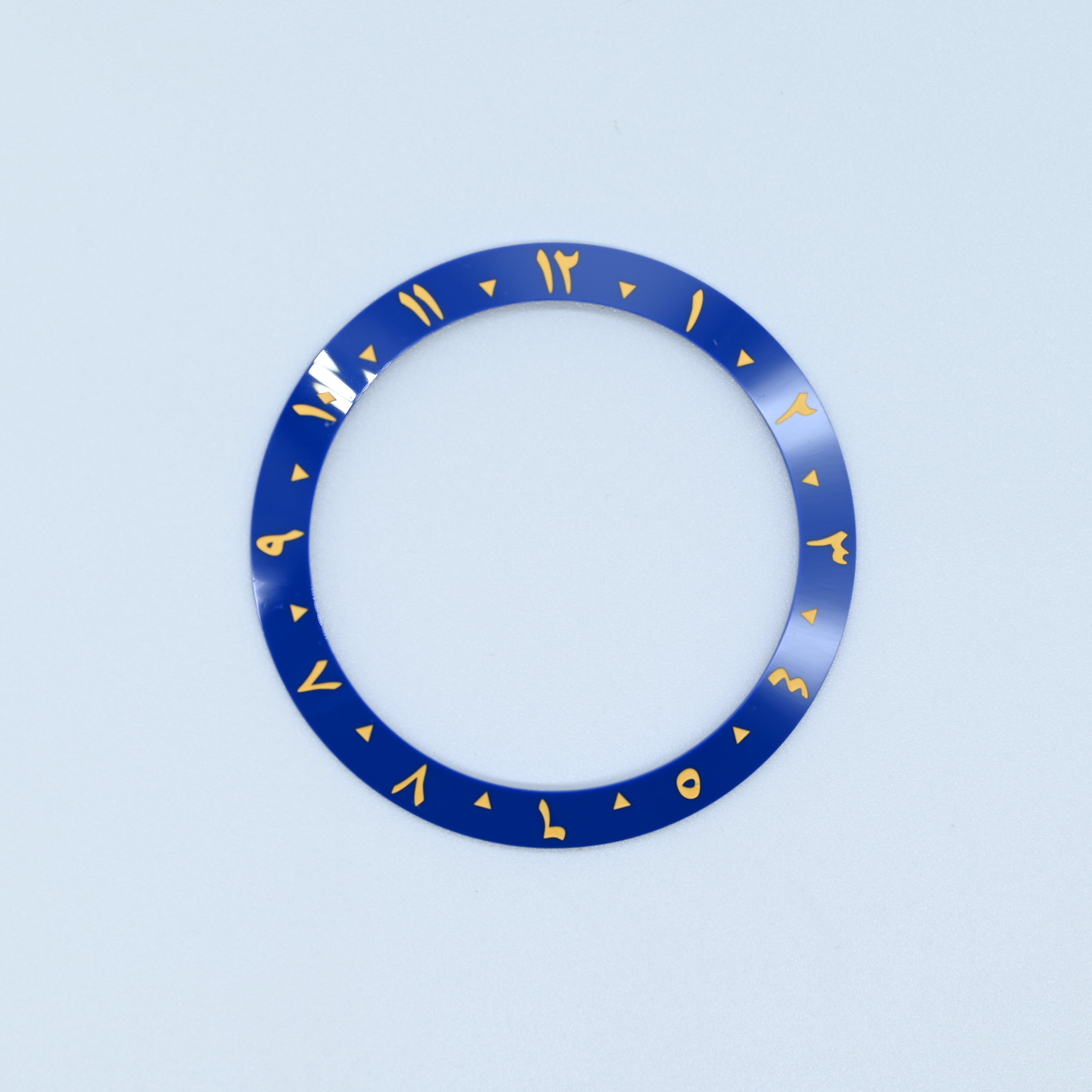 BZI054 38mm Blue Arabic Dual-Time Sloped Ceramic Insert