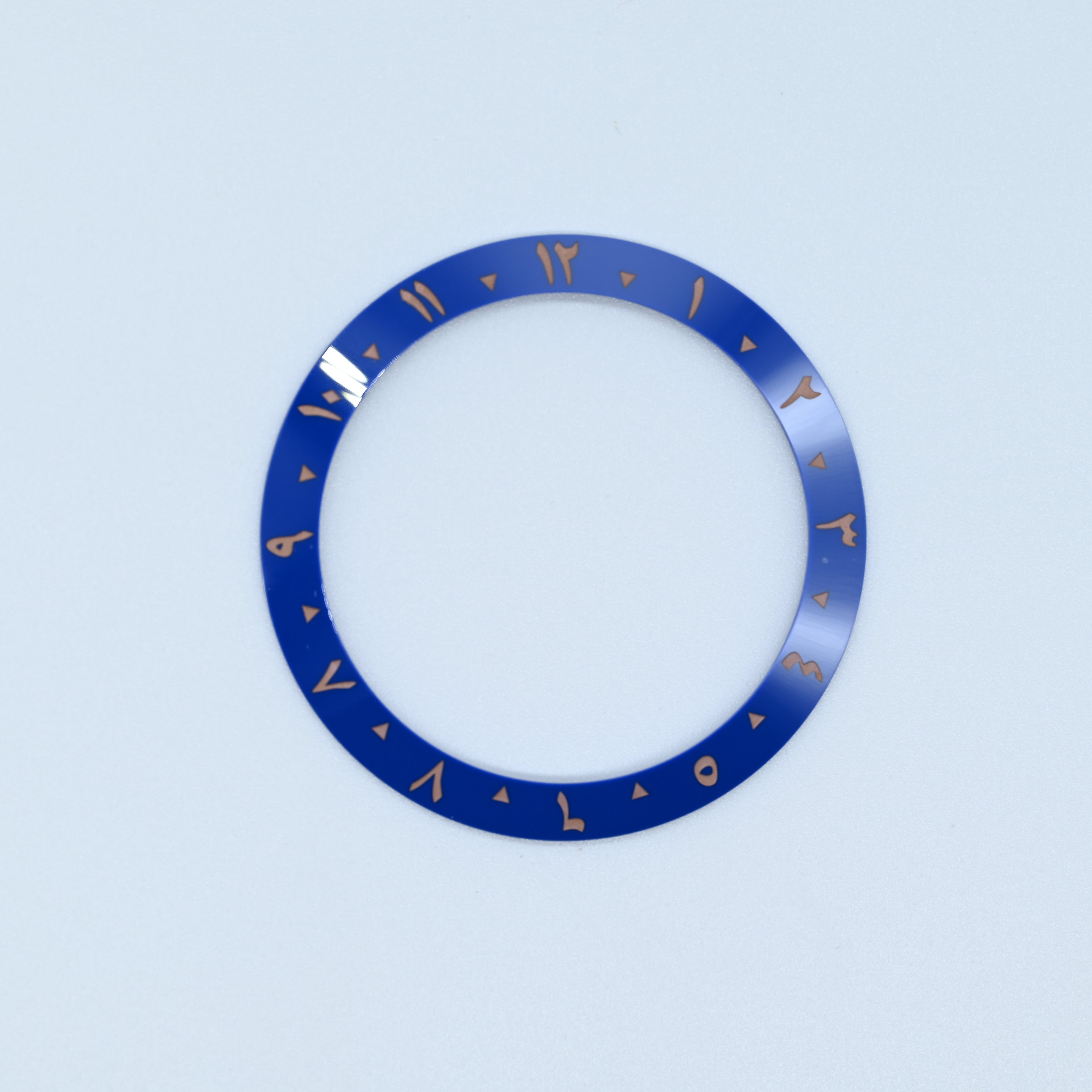 BZI054 38mm Blue Arabic Dual-Time Sloped Ceramic Insert