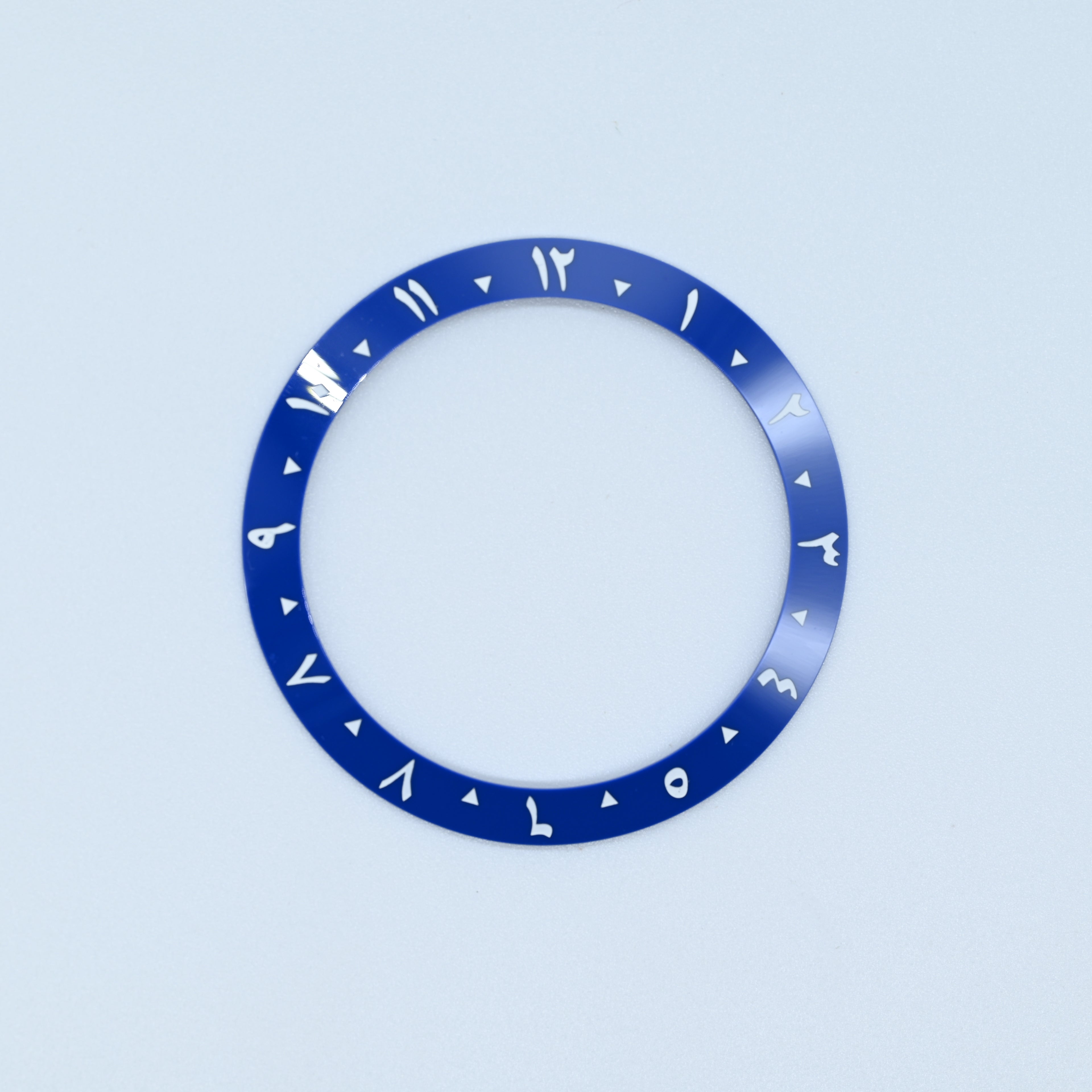 BZI054 38mm Blue Arabic Dual-Time Sloped Ceramic Insert