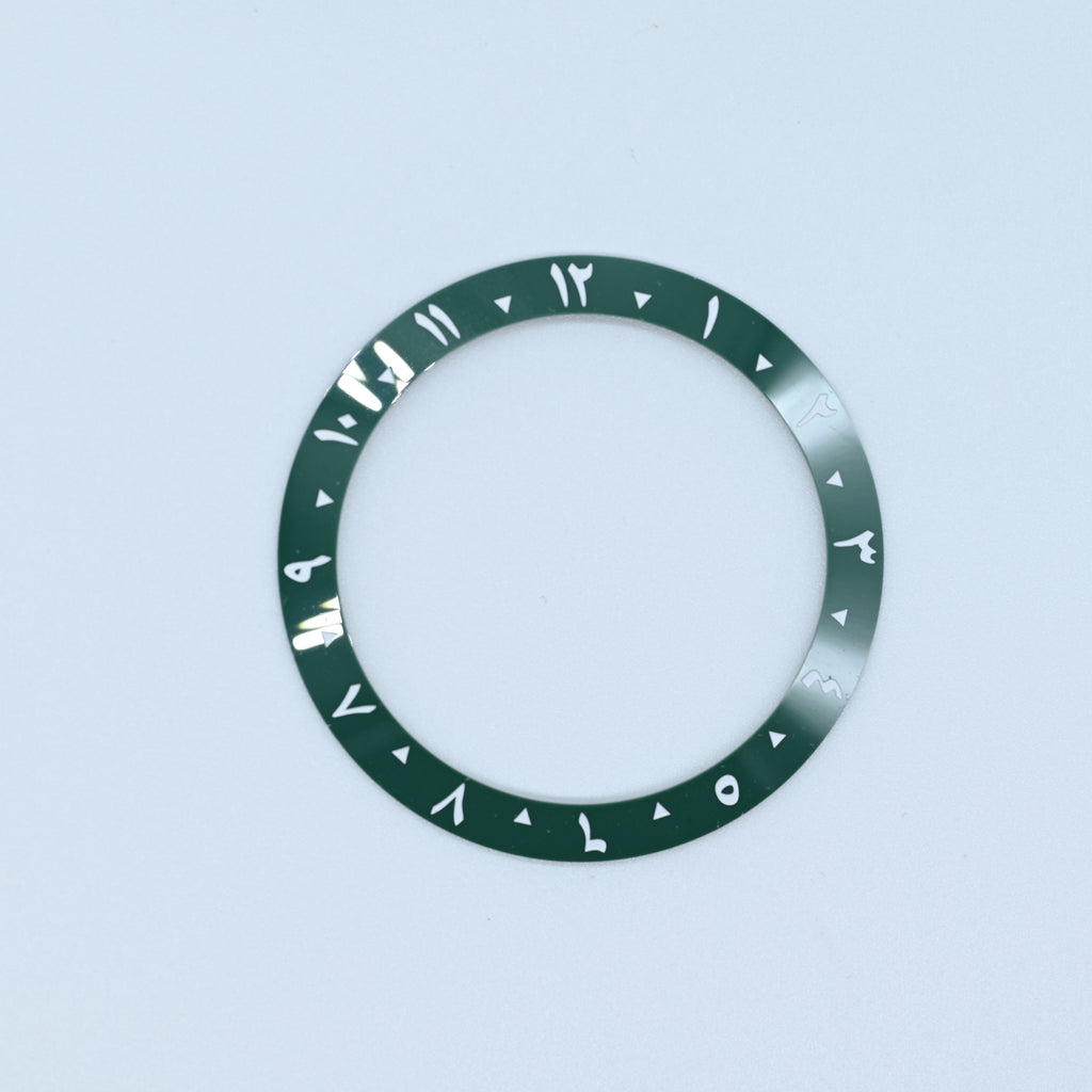 BZI055 38mm Green Arabic Dual-Time Sloped Ceramic Insert