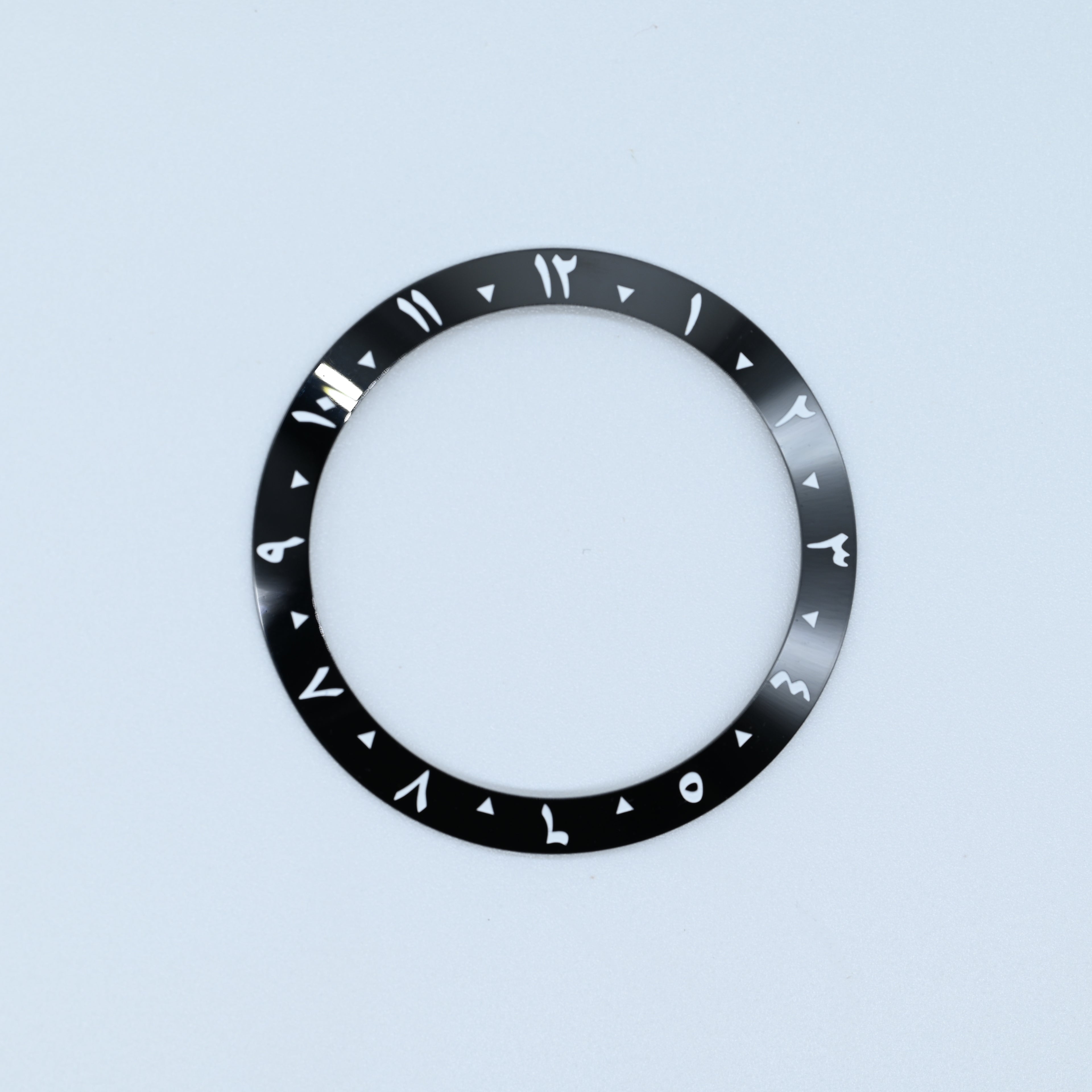 BZI056 38mm Black Arabic Dual-Time Sloped Ceramic Insert