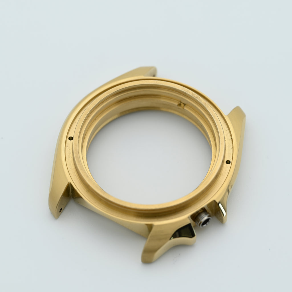 Gold SKX Style Polished Case With Case Back - CAS001