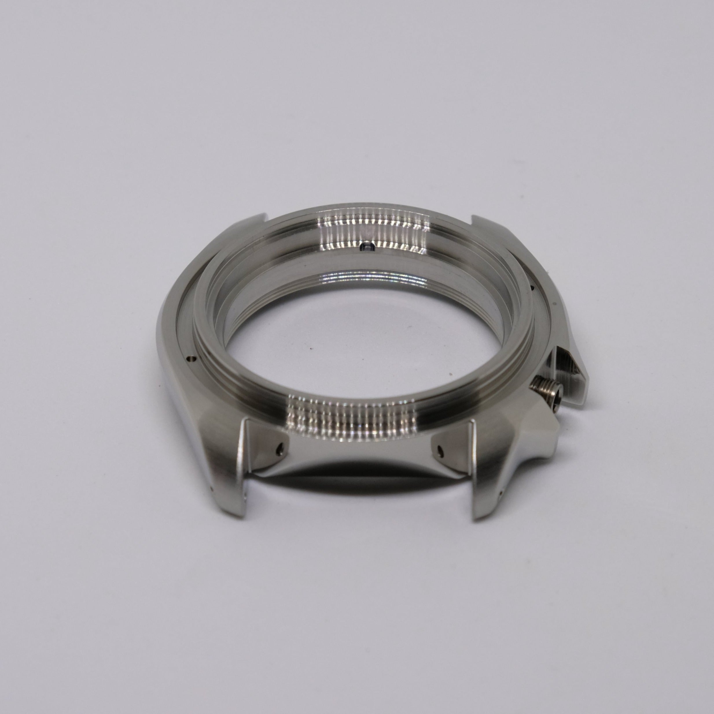 Silver SKX Style Polished Case with Case Back - CAS001
