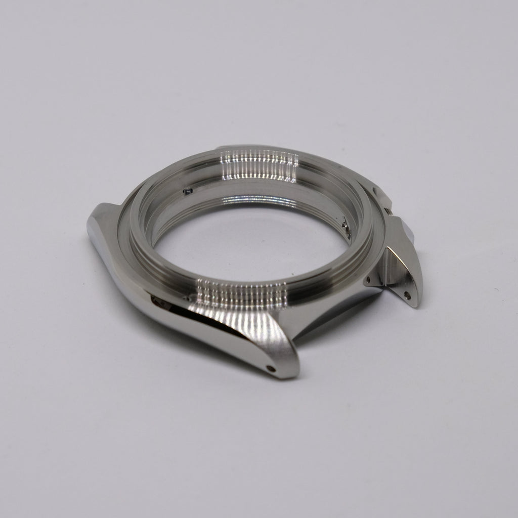 Silver SKX Style Polished Case with Case Back - CAS001