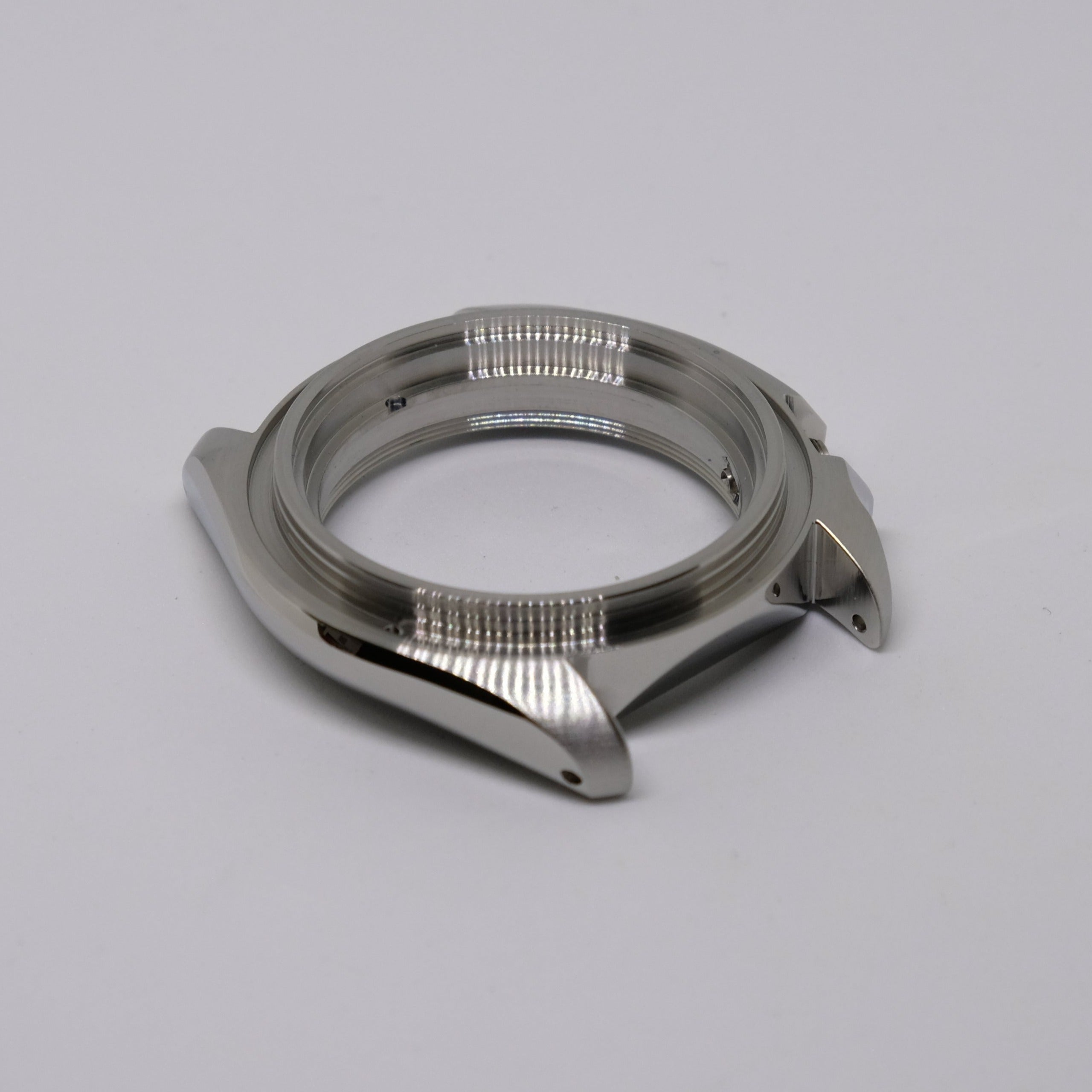 Silver SKX Style Polished Case with Case Back - CAS001
