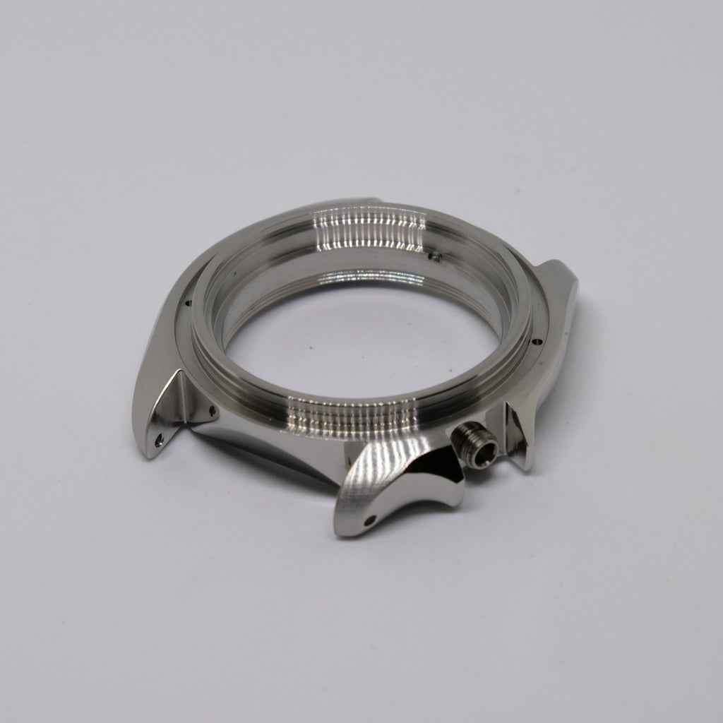Silver SKX Style Polished Case with Case Back - CAS001