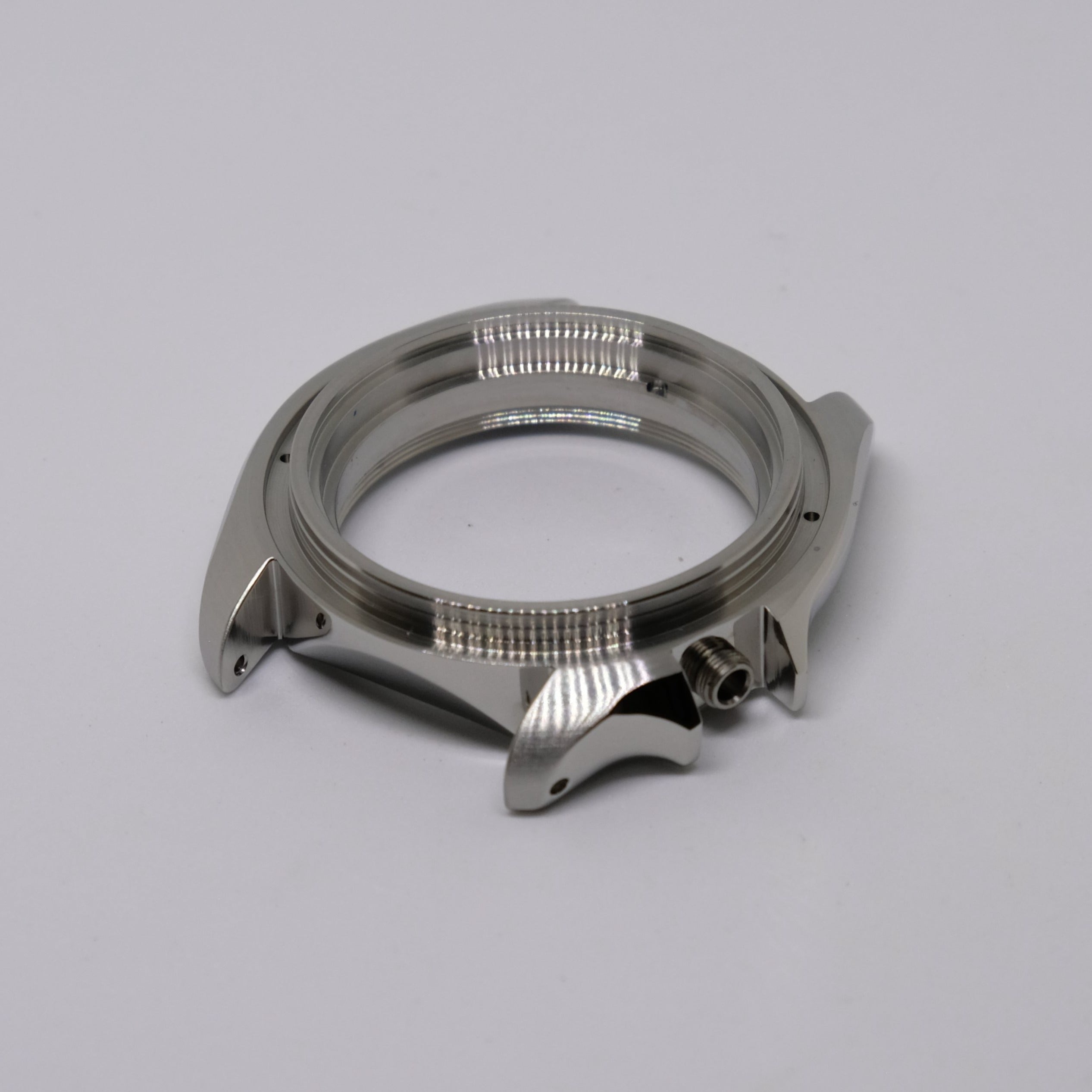 Silver SKX Style Polished Case with Case Back - CAS001