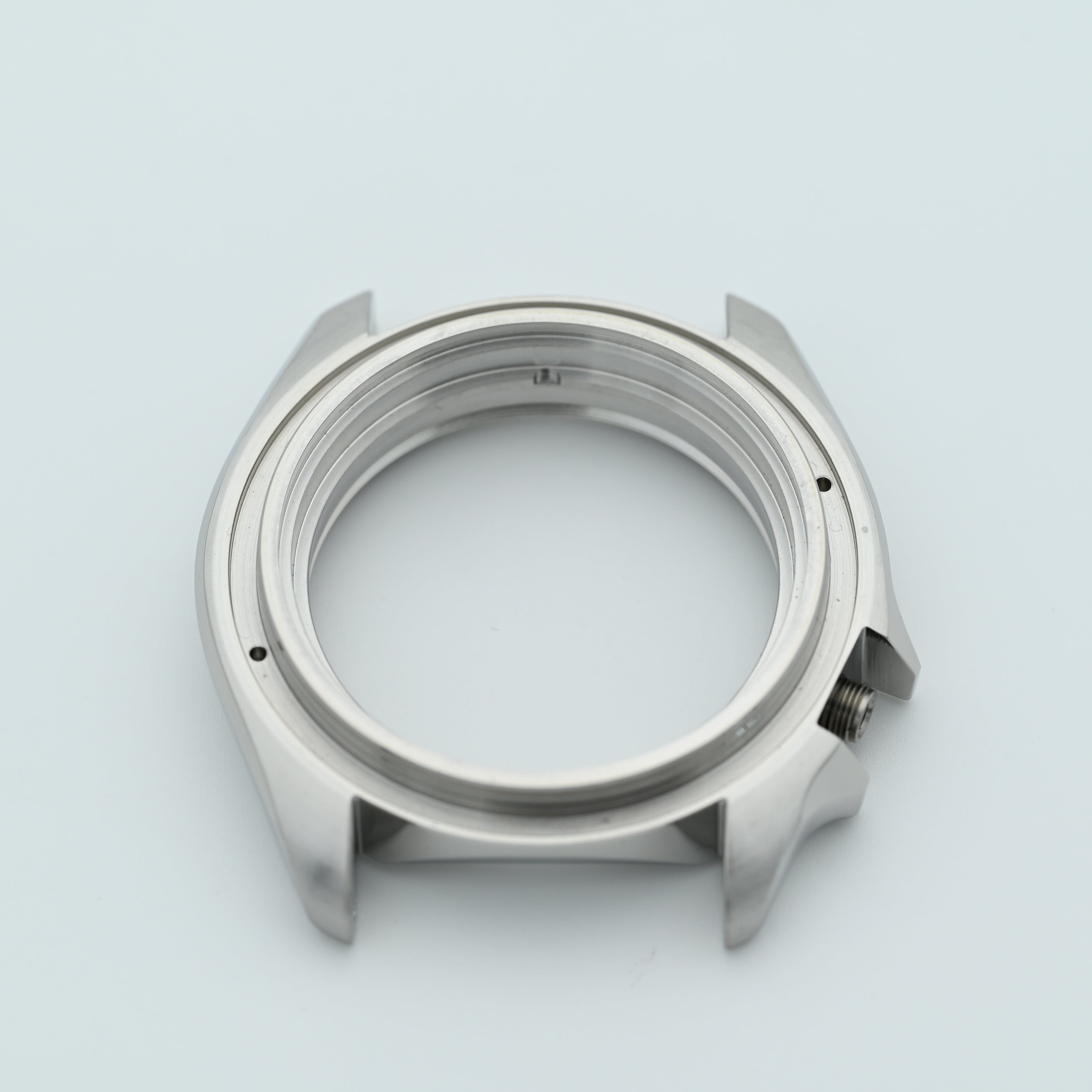 Silver SKX Style Polished Case with Case Back - CAS001